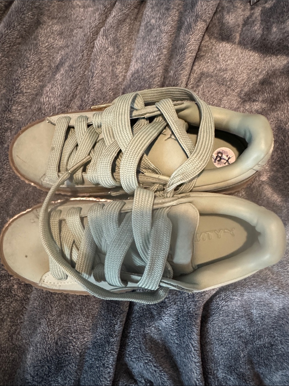 Women’s Lace-Up Casual Sneakers in Light Sage